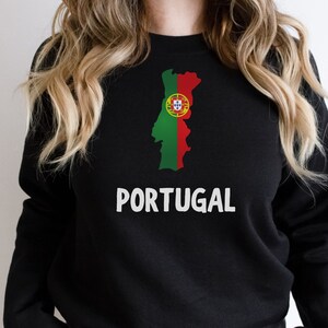 Portugal Sweatshirt, Portugal Crewneck, Portugal Flag, Portugal Gift, Portuguese Heritage, Portuguese Women, Portugal Flag Art, Portugal Map