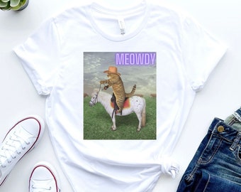 Meowdy Cat Cowboy T-Shirt: Funny Cat Meme Shirt
