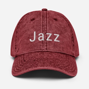 Jazz Vintage Cotton Twill Cap,Gifts For Jazz Lovers,Jazz Embroidery Hat,Jazz Artwork,Jazz Prints,Jazz Cap,Jazz Music,Gift For Jazz Musician,