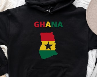 GHANA Hoodie,Ghana Gift,Ghana Gifts,Ghana Flag Map,Ghana Holiday,Ghana Birthday,Ghanaian Heritage,Ghanaian Roots,African Roots,Ghana Map