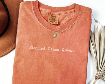 Stained Glass Queen T-shirt | Comfort Colors® Stained Glass Shirt | Glass Artist Gift | Stained Glass Tee | Gift for Glass Artist