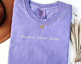 Stained Glass Queen T-shirt | Comfort Colors® Stained Glass Shirt | Glass Artist Gift | Stained Glass Tee | Gift for Glass Artist