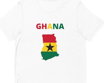 Ghana T-shirt,Ghana Gift,Ghana Gifts,Tourist Shirt,Vacation Shirt,Flag and Map Shirt,Bella Canvas 3001,Travel Shirt,Holiday Gifts,FlagAndMap