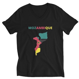 MOZAMBIQUE V-Neck Tee,Mozambique Gift,Mozambique Flag,Mozambique Map,Mozambique Roots,Mozambique Holiday,Mozambique Birthday,Flag Map Gifts