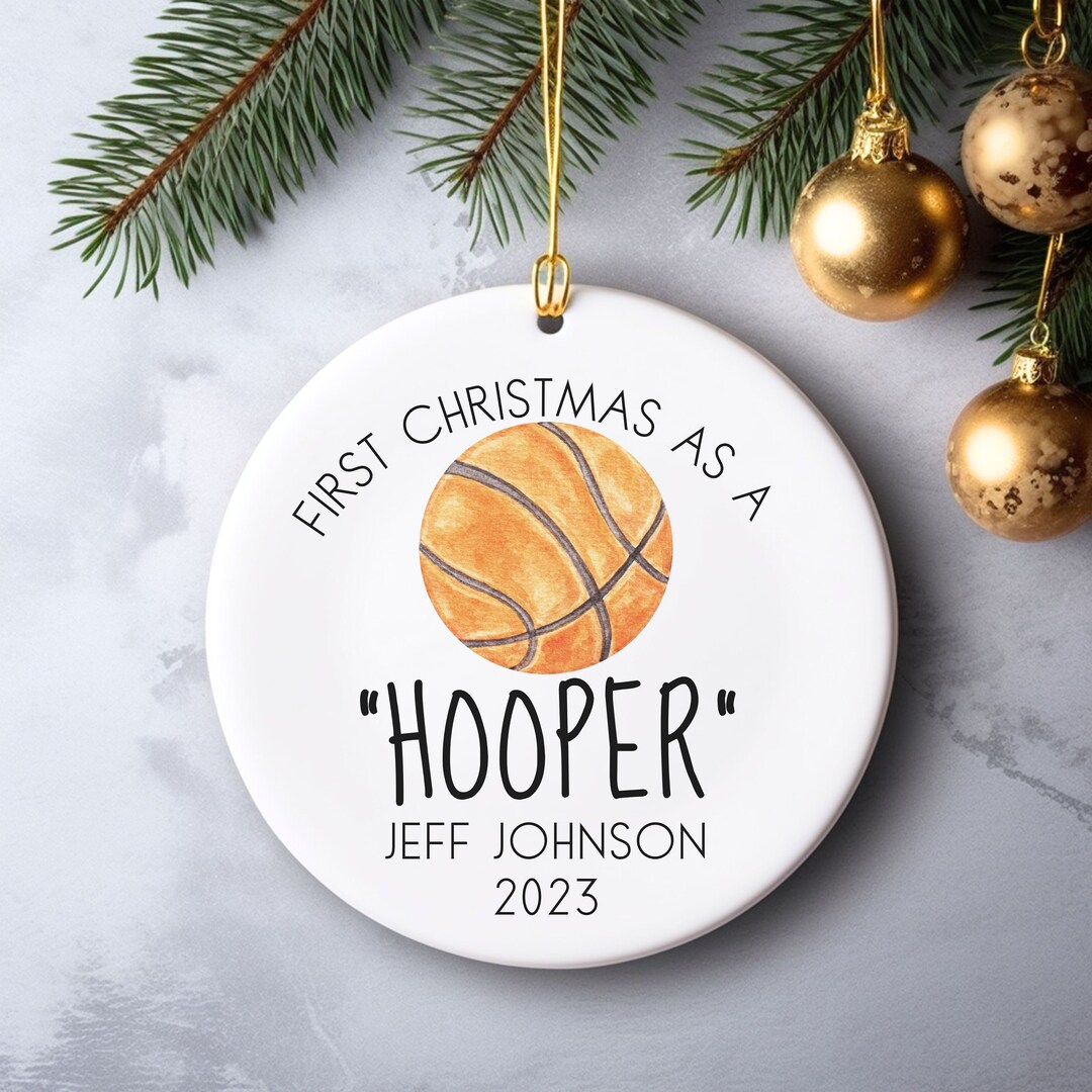 Personalized Basketball Christmas Ornament, First Year as A Hooper