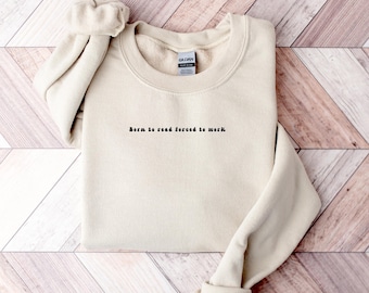 Born To Read Forced To Work Sweatshirt, Book Lover Sweatshirt, Minimalist Book Sweatshirt, Book Club Gift, Bookish Shirt, Reading Sweatshirt
