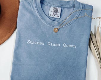 Stained Glass Queen T-shirt | Comfort Colors® Stained Glass Shirt | Glass Artist Gift | Stained Glass Tee | Gift for Glass Artist