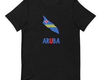 Aruba T-shirt,Tourist Shirt, Vacation Shirt,Flag and Map Shirt,Bella Canvas 3001,Travel Shirt,Moving Away Gift,Holiday Gifts,FlagAndMap,