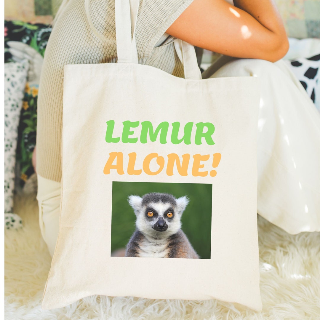 Lemur Alone Tote Bag Animal Tote Bags Tote Bags Animal Etsy