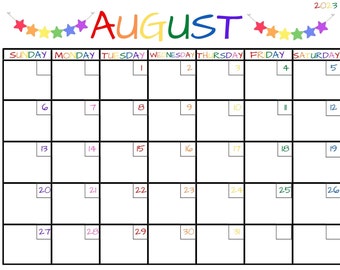 Rainbow Editable Calendar 2023-2024