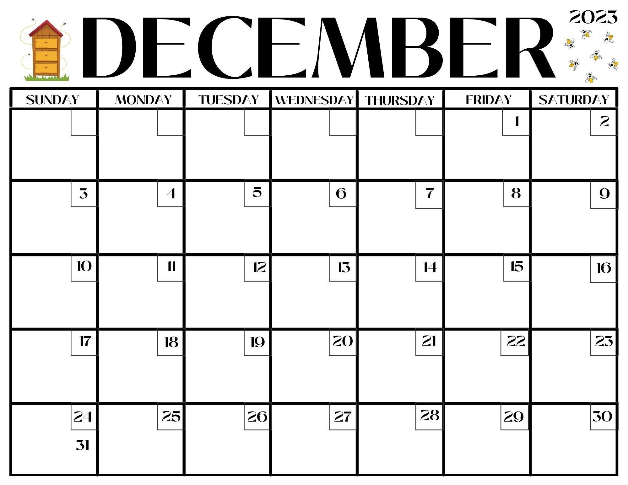 Bee Editable 13 Month Calendar Etsy