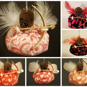 Valentine Cupid Teasel Ornaments, handmade in Virginia (USA) by TeaselTown Ornaments