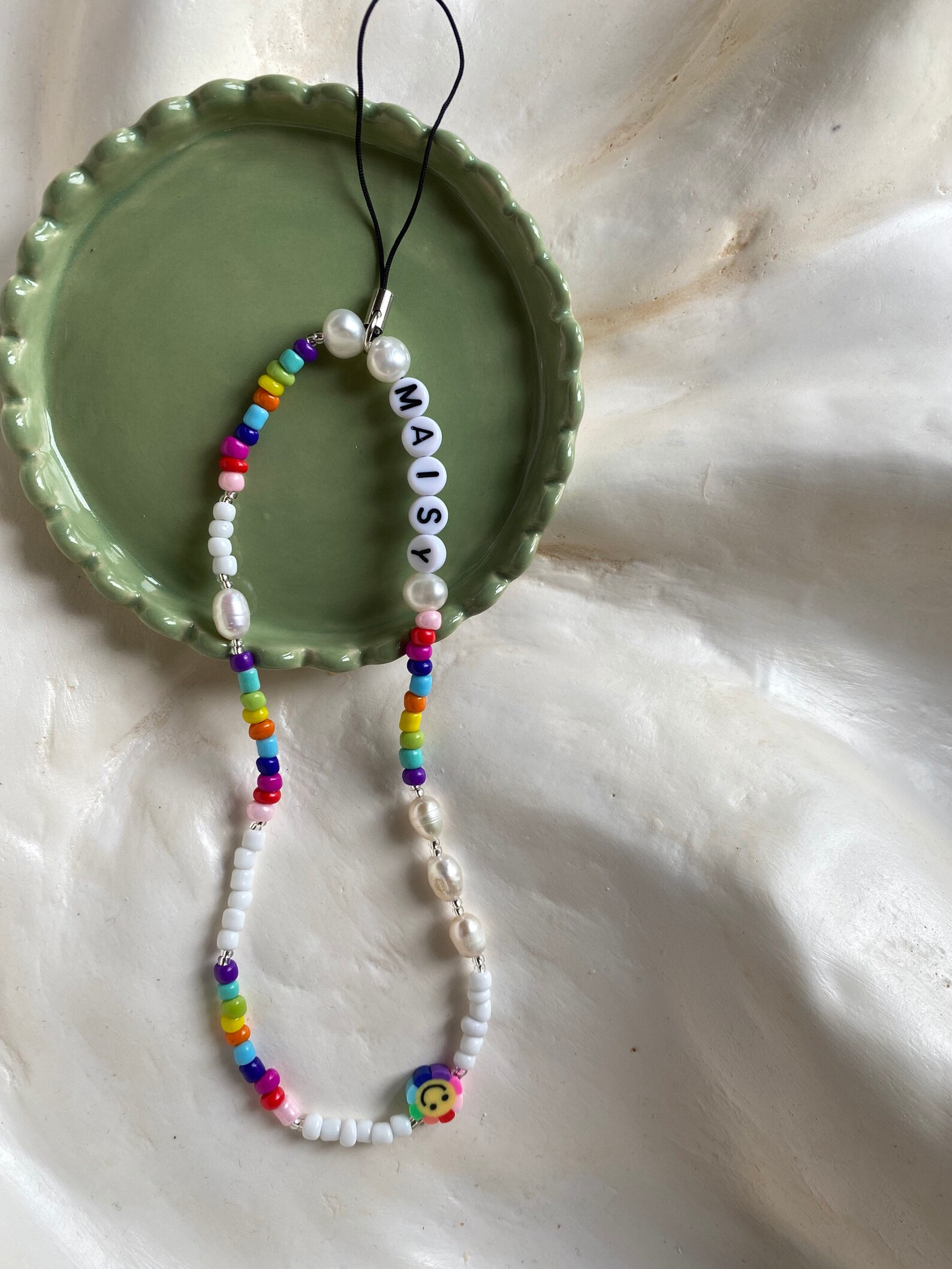 Beaded phone strap / bracelet / charm personalised Etsy