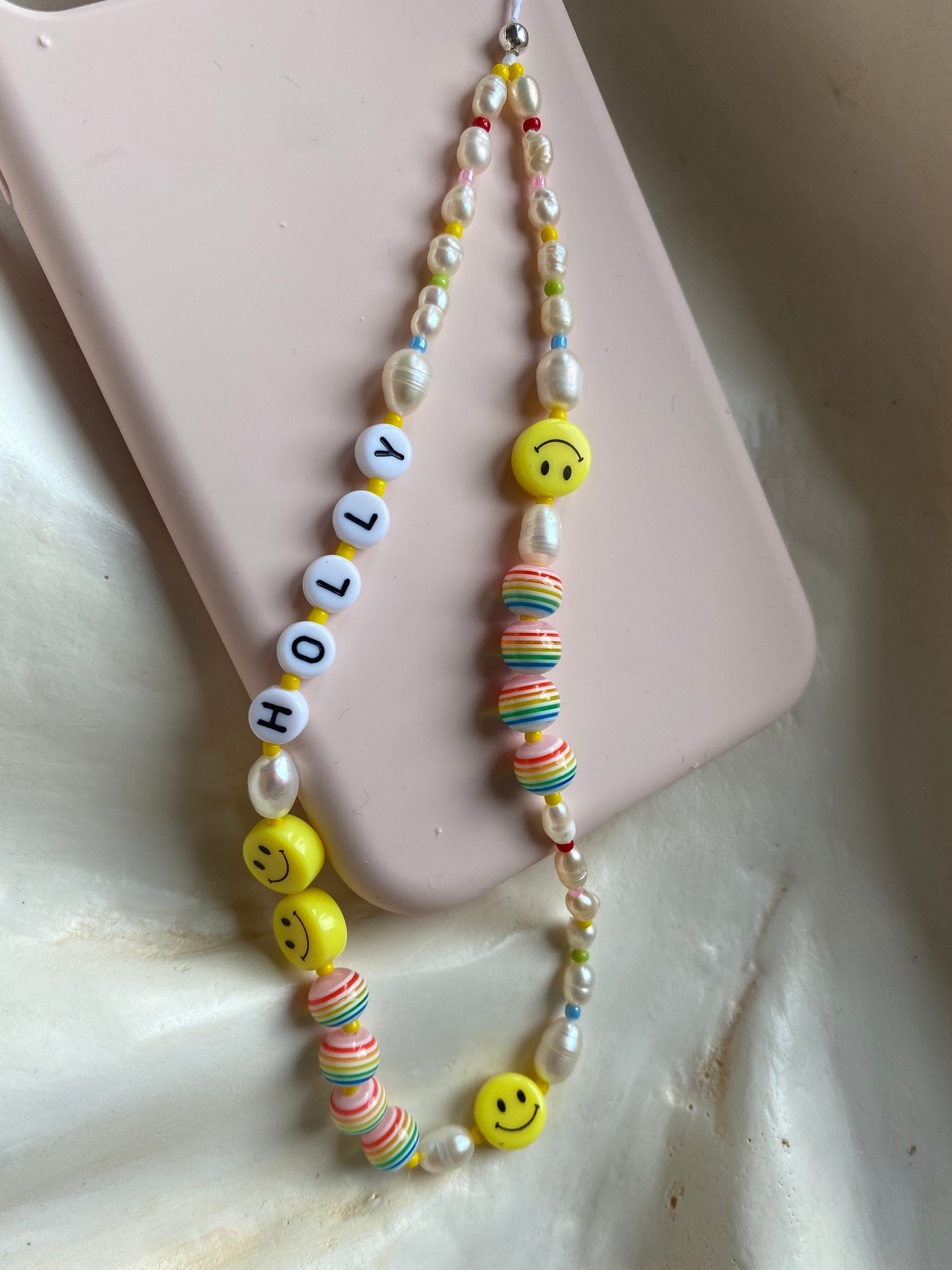 Beaded phone strap / bracelet / charm personalised Etsy