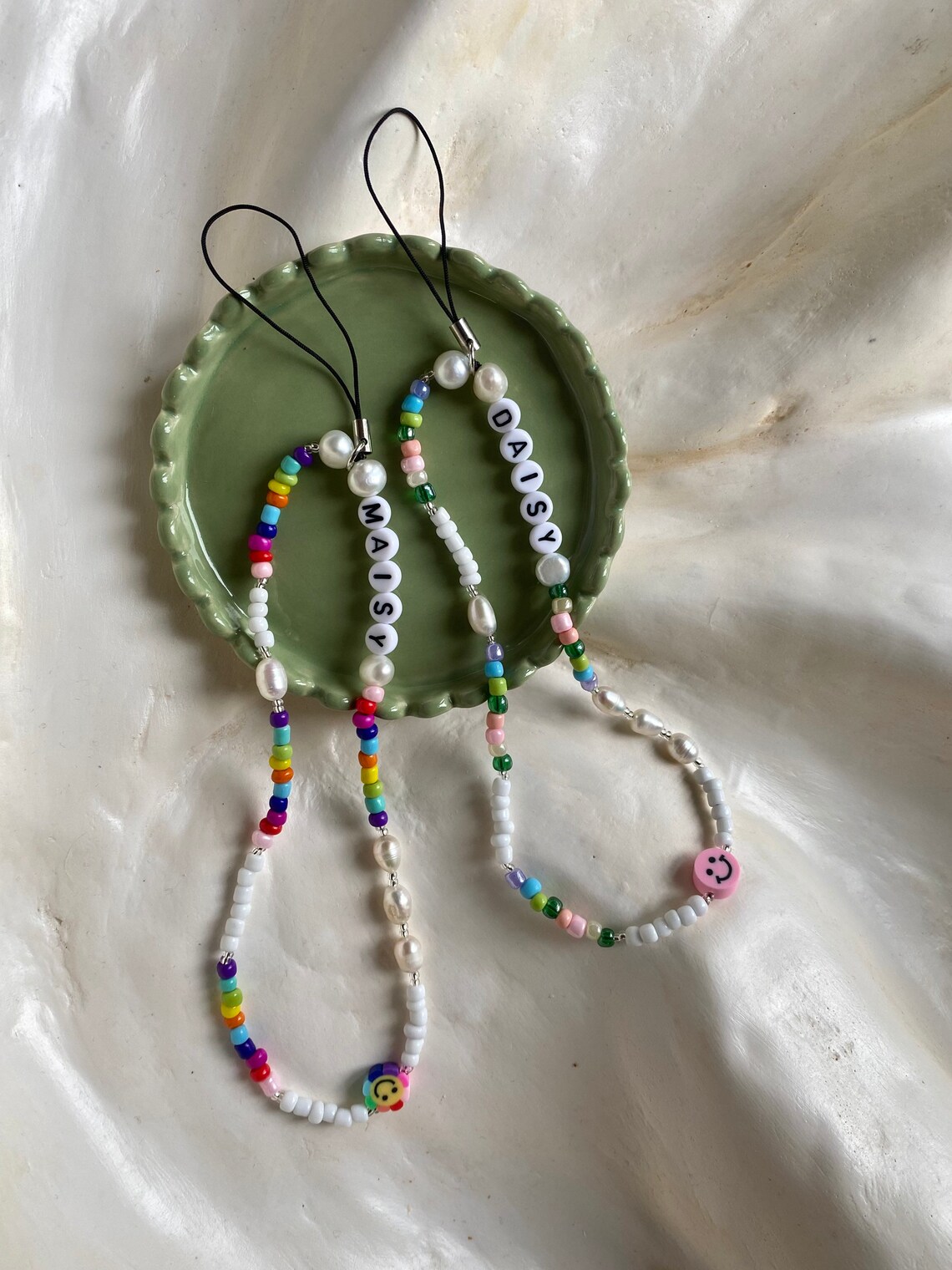 thumbnail image 2 of Phone Case With Strap 2-Pack Beaded Phone Charms - Butterfly & Flower Aesthetic Phone Lanyards 2 of 10