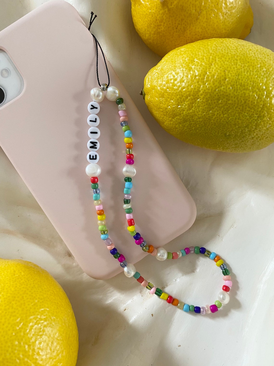 Beaded phone strap / bracelet / charm personalised Etsy