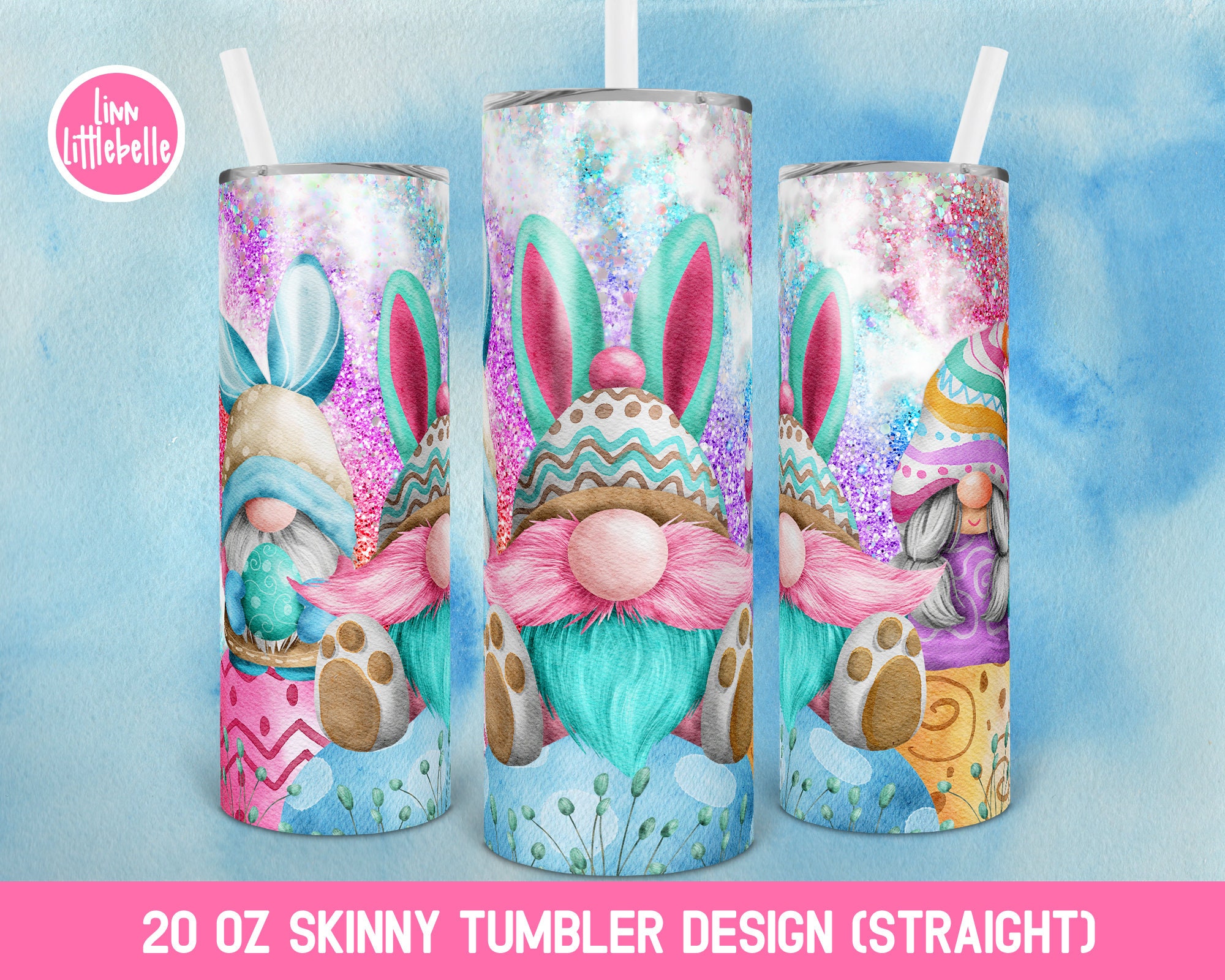 20 or 30oz Tumbler, Easter, Bunny, Gnomes, Gnome, Sublimation