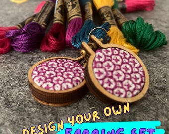 Customisable embroidered earrings