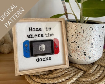 Home is where the Switch docks PDF Cross stitch pattern