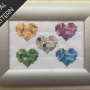 Tetris Heart PDF cross stitch Pattern