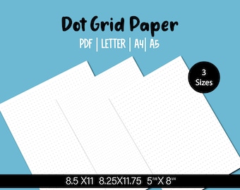 Printable PDF Dot Grid Paper Printable, Bullet Journal Dot Grid Paper, Dot grid paper Letter, A4. A5, Letter
