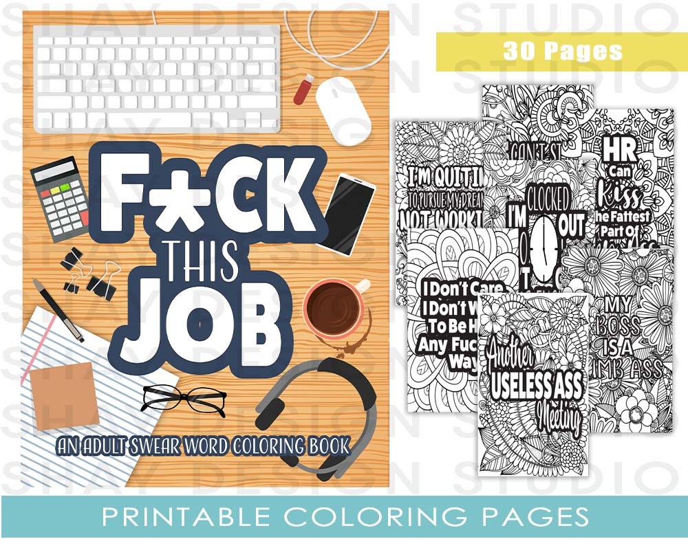India　Word　Buy　in　Job　Printable　Fuck　Coloring　Online　This　30　Swear　Job　Etsy　Book.　Funny