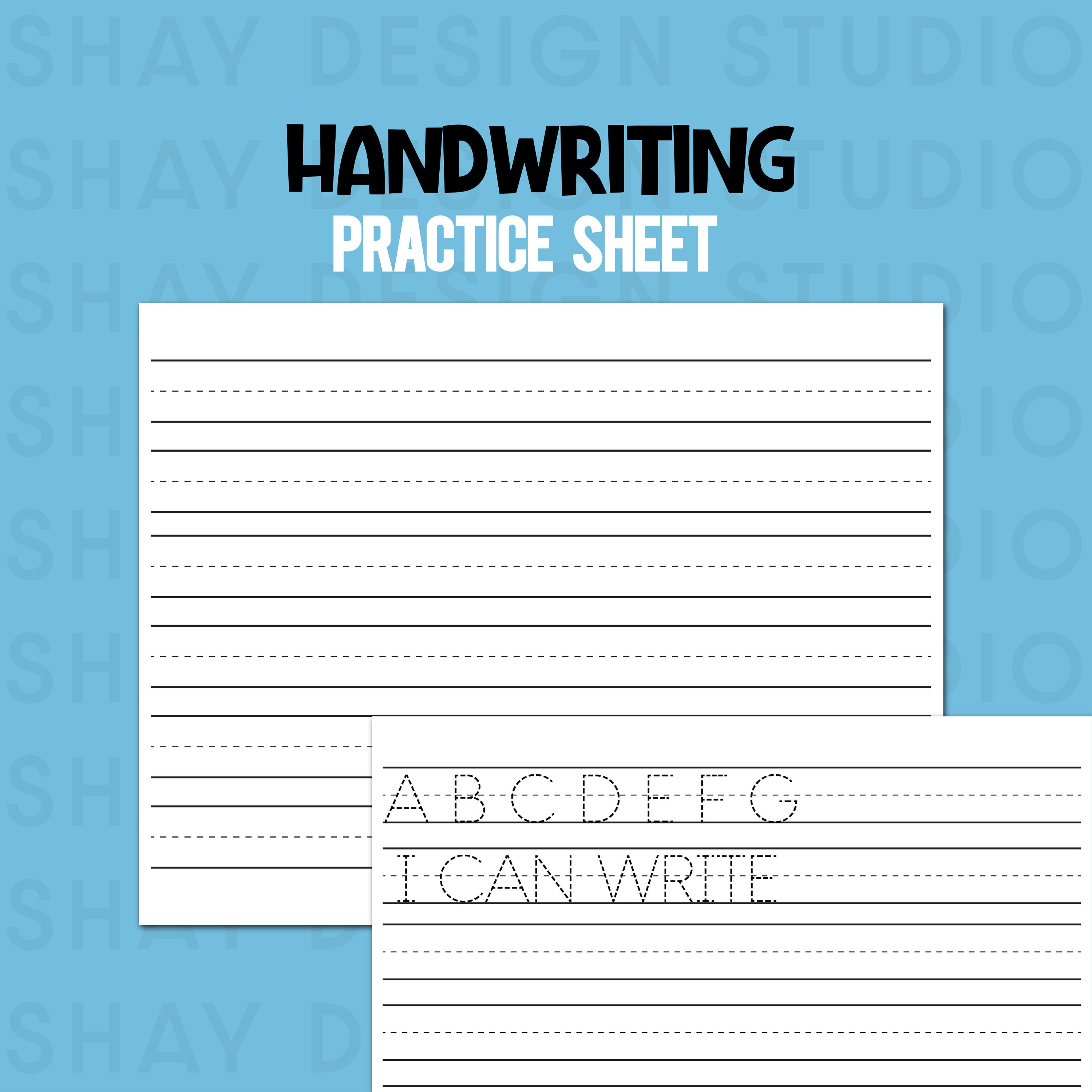 Practice Handwriting Landscape Paper. Handwriting Paper. Etsy Canada