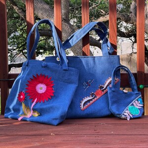 Hand Embroidered and Customizable Tote Bags and bathroom, kitchen towel.