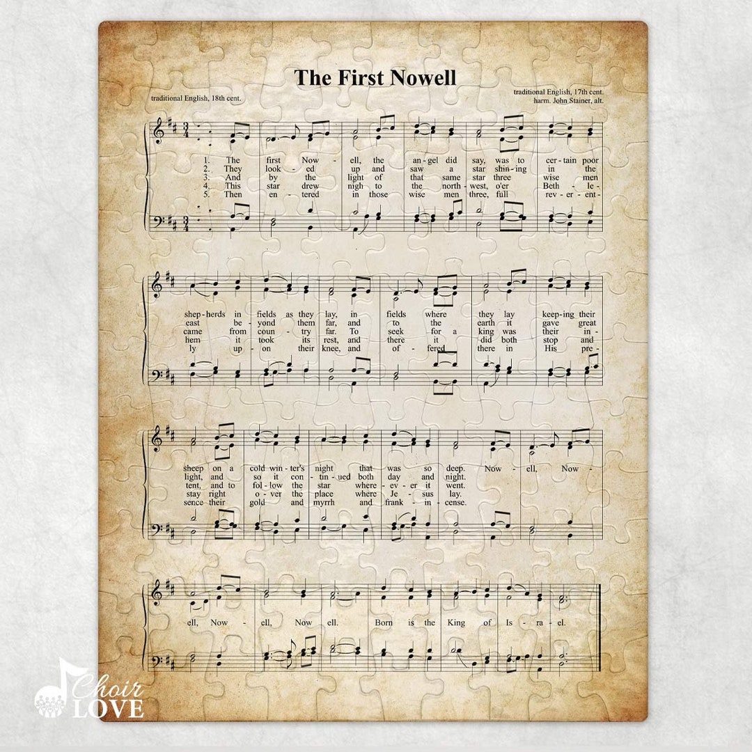The First Nowell Noel Holiday Jigsaw Puzzle, Christmas Puzzle, Music Gift, Music Education, Fun