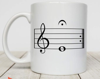 Gift For Choir, Gift For Singers, Music Mug Hold Mi 11 oz. White Mug