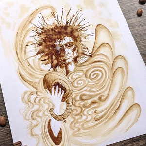 Coffee Painting of Sandman - Dream of the Endless - Morpheus - Vertigo Comics - Print