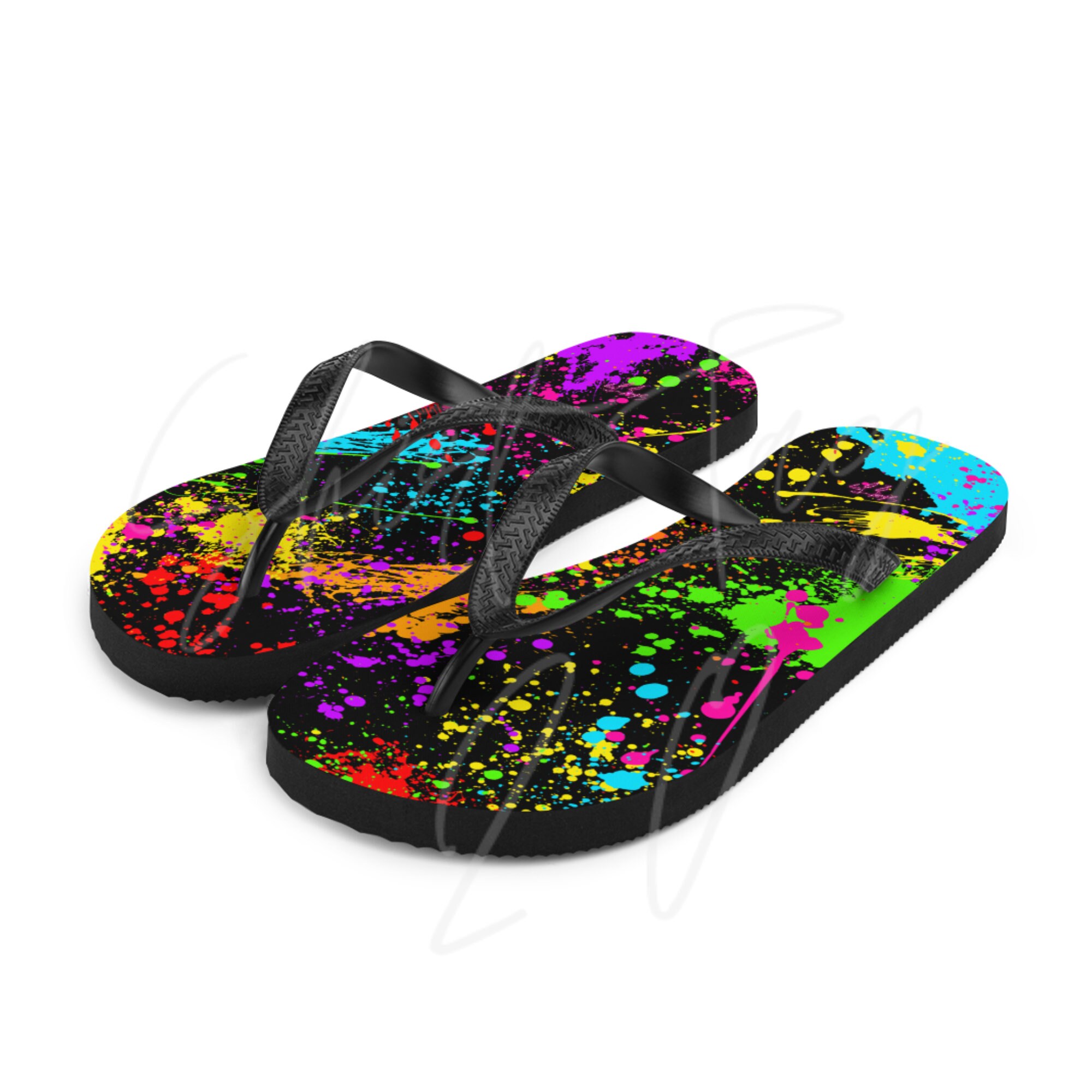 Graffiti Unisex Luminous Flip Flops main image 1
