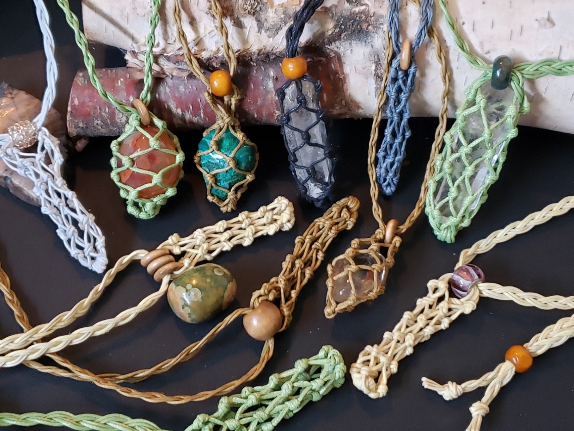 Crystal Pouch Necklace Interchangeable Adjustable Necklace Etsy