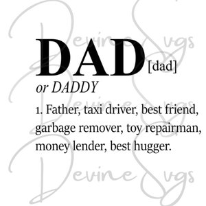 Definizione papà, Svg semplice, regalo festa del papà, papà Svg, disegni Cricut Svg, artigianato camicia fai-da-te, miglior papà di sempre Svg, festa del papà