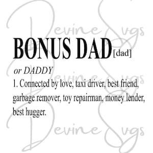 Fathers Day Svg per Cricut, Definizione papà bonus, Regalo festa del papà, Papà Svg, Disegni Cricut Svg, Artigianato camicia fai-da-te, Miglior papà di sempre Svg