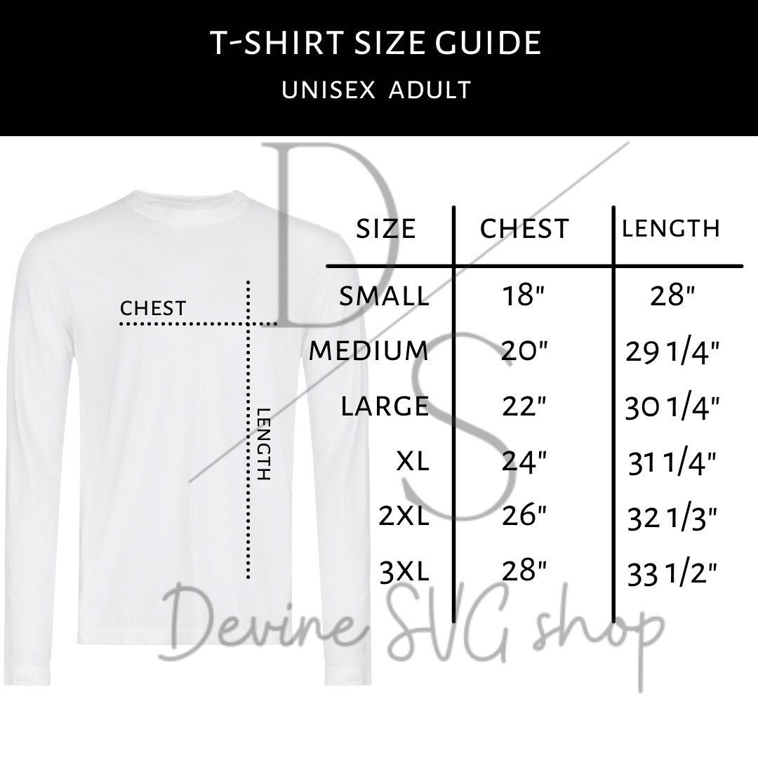 Flat Lay Tshirt Size Guide, Tshirt Mock up Size Chart, Long Sleeve Flat Lay Tshirt Size Guide, Tshirt Mock up Size Chart, Long Sleeve