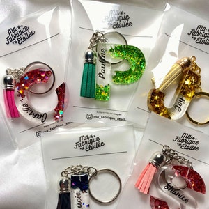 Llavero Letra Transparente en resina epoxi | Regalos personalizados | Accesorio personalizable