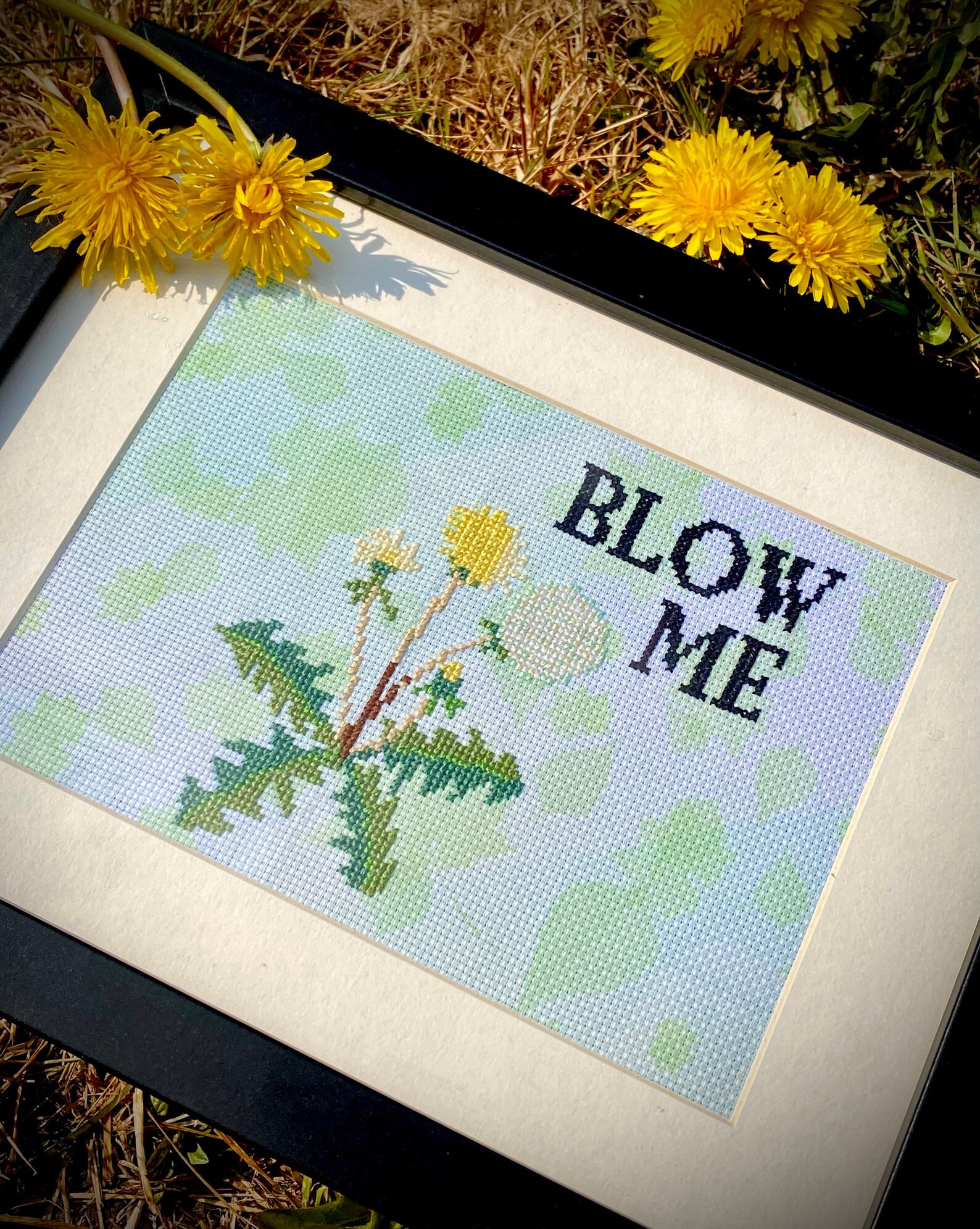 Blow Me Dandelion Cross Stitch Etsy.de