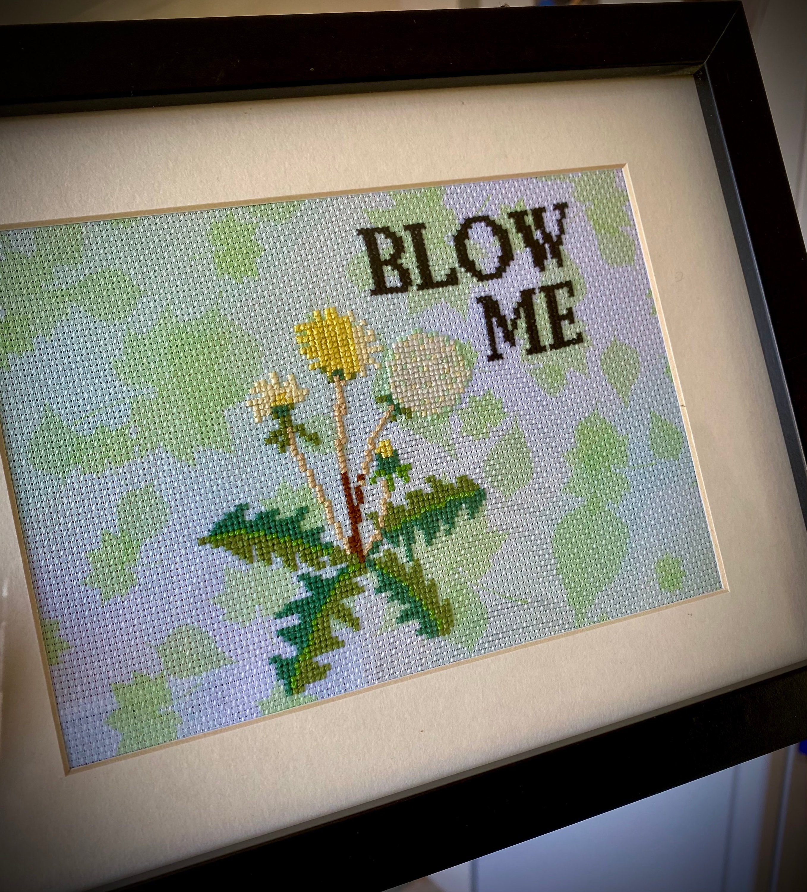 Blow Me Dandelion Cross Stitch Etsy UK