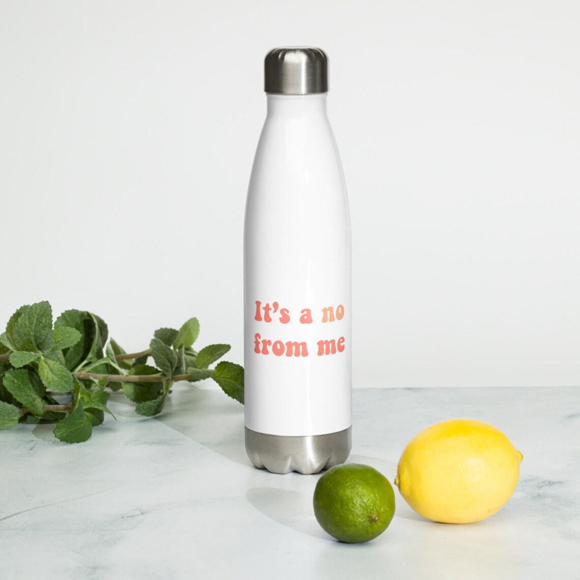 Stainless Steel Water Bottle with Slogan Etsy