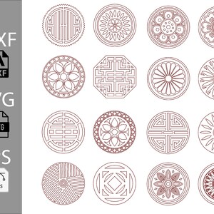 Chinese Circular 108 Dxf, Svg, Eps Designs