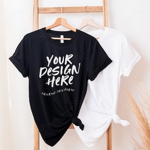 Bella Canvas 3001 Mockup | Bella Canvas Black TShirt Mockup | Black Shirt Mockup | Bella Canvas Mockup | Hanging Shirt Mockup | Boho Mockup