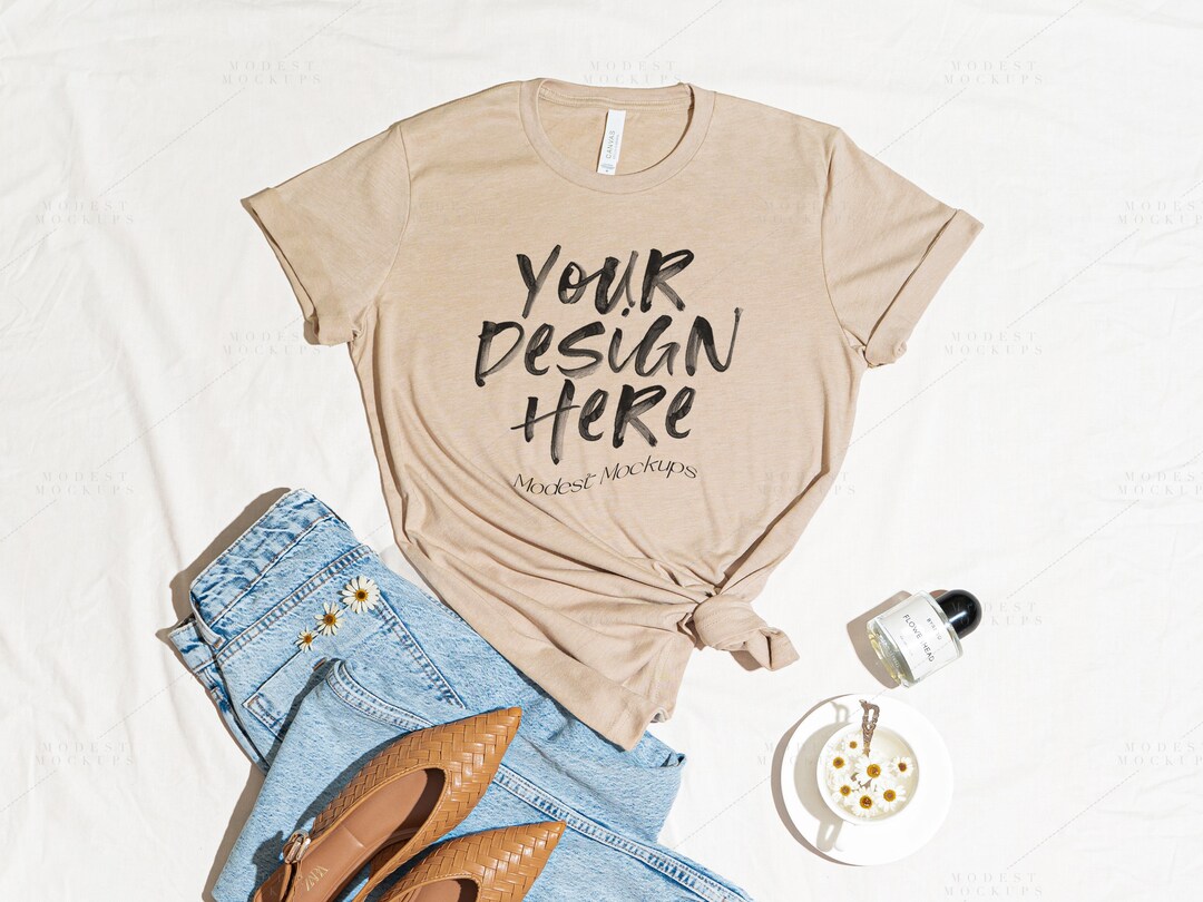 Bella Canvas 3001 Mockup | Bella Canvas Heather Tan Tshirt Mockup ...