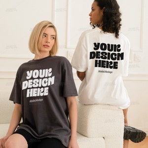 Comfort Colors C1717 Mockup | C1717 White TShirt Mockup | Front Back Mockup | Group Mockup | Model Mockup | Lifestyle Mock Up