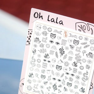 Oh la la black | Waterslide nail decal set | Nail art