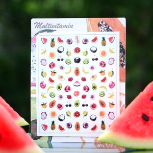 Multivitamin | Waterslide nail decal set | Nail art