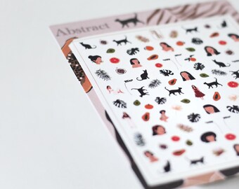Samenvatting | Waterglijbaan nagelstickerset | Nagel kunst