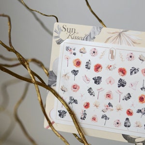 Von der Sonne geküsst | Wasserrutsch-Nagelaufkleber | Nagelkunst