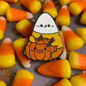 Candy corn enamel pin candy corn pin candy pin Jack o lantern pin pumpkin pin kawaii pin Halloween pin cute Halloween pin Halloween candy