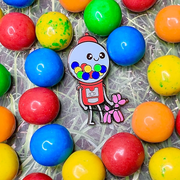 Bubblegum machine enamel pin balloon dog pin dog pin gum ball candy enamel pin puppy balloon pin candy lapel pin cute accessories